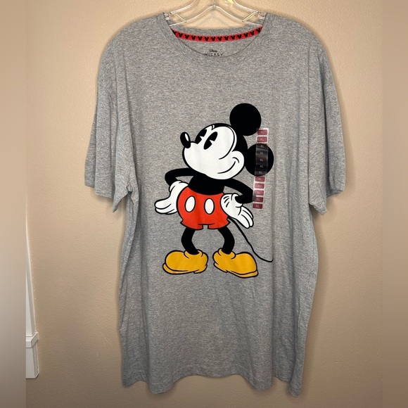 NWT Disney Unisex Vintage Mickey Mouse Tee T-shirt Size XL Gray - Picture 1 of 4